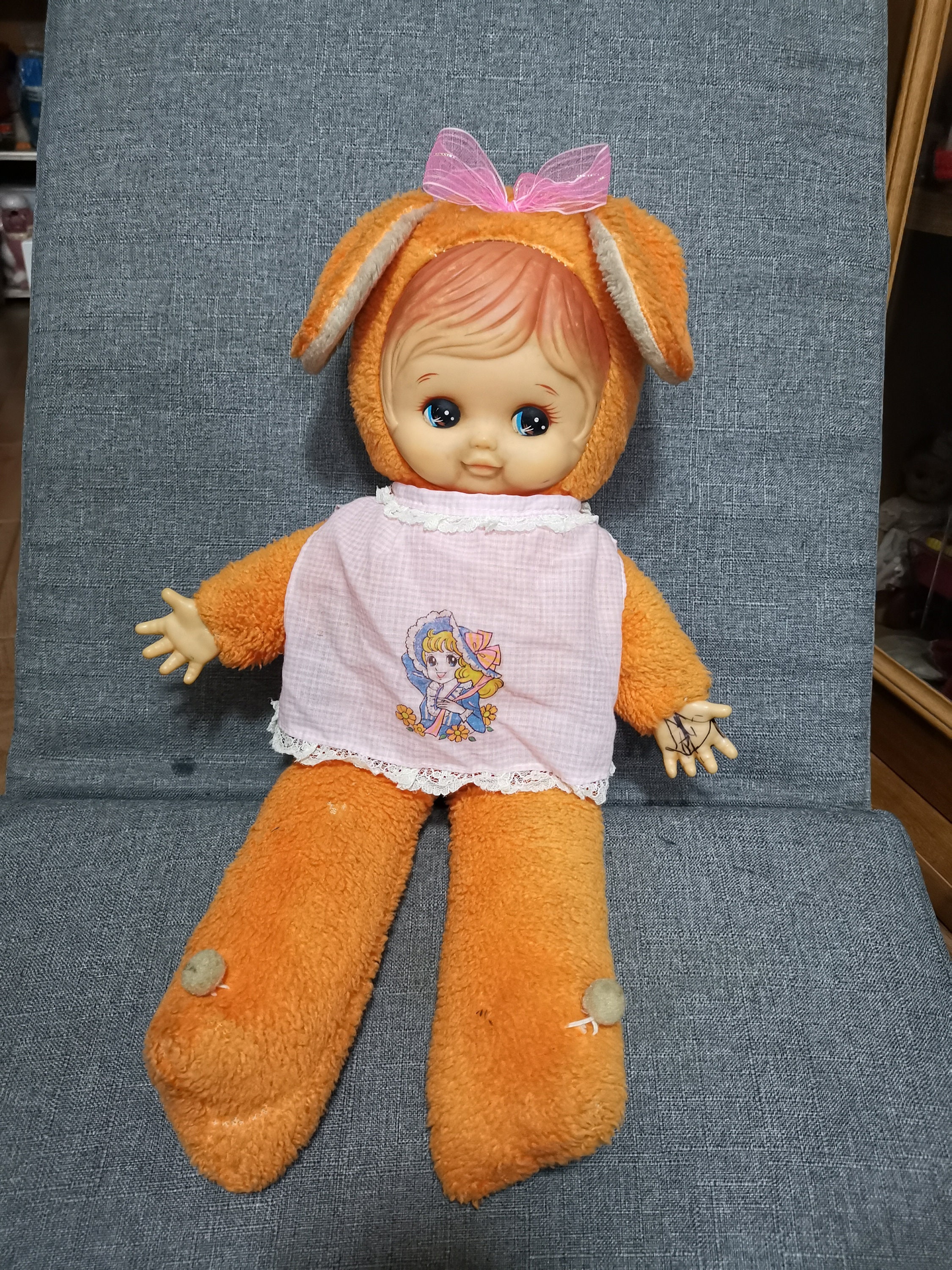Vintage Japanese Kawaii Stuffed Animal Rubber Face Big Eye Baby Bunny ...