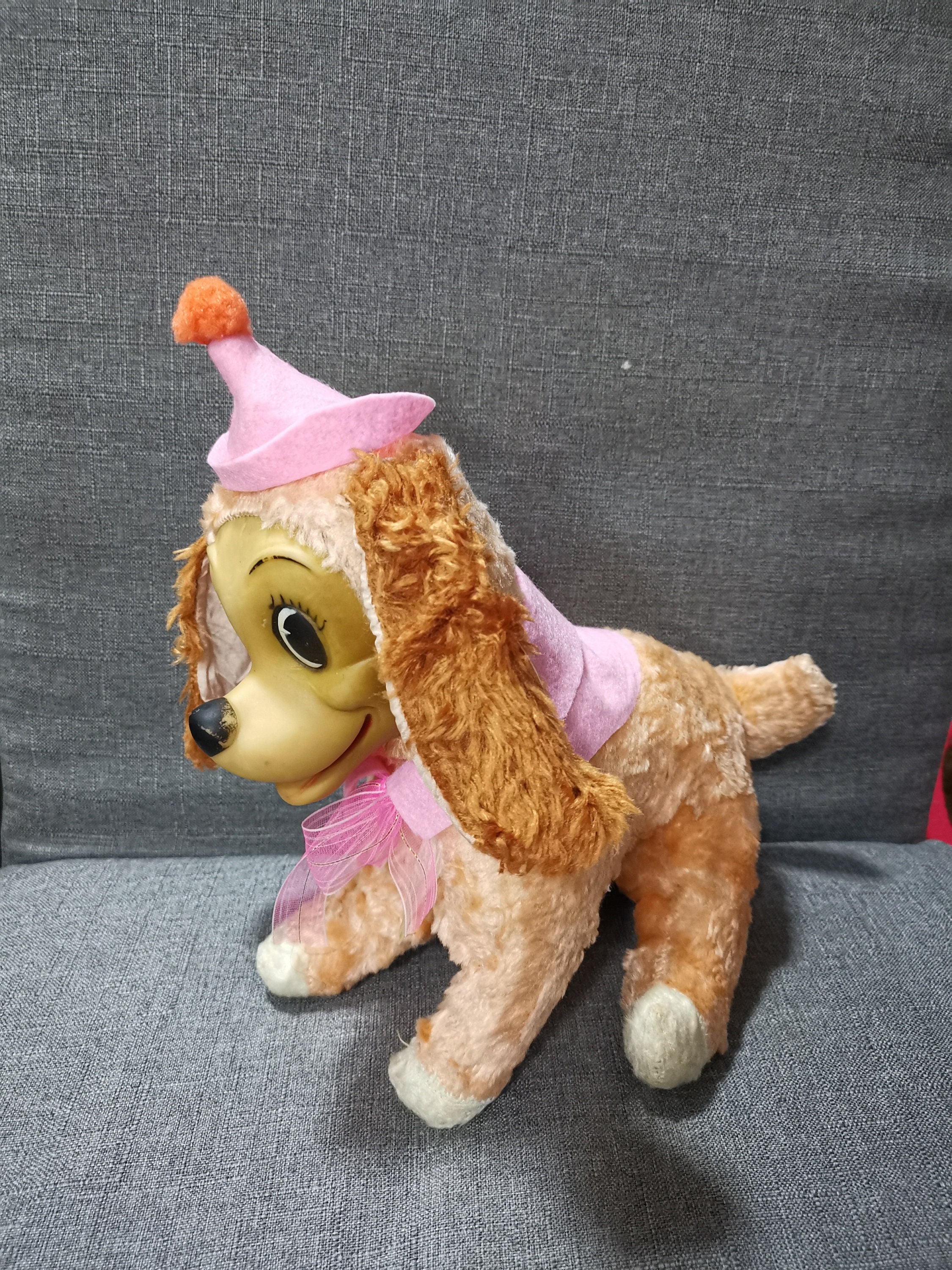 フランス 1940-60s 黒 トイ プードル 犬 ぬいぐるみ 木毛