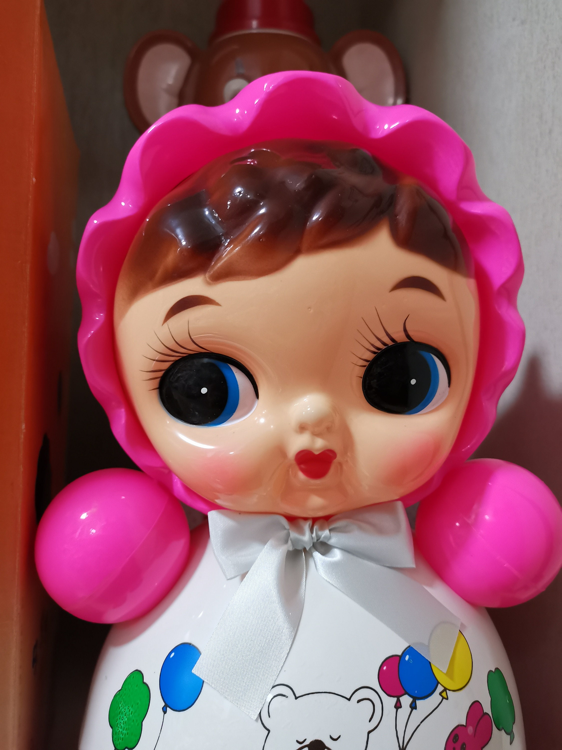 Vintage Japanese Big Eye Baby Toys Royal Kawaii Showa Roly
