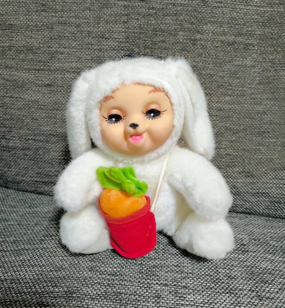 Vintage Stuffed Animals Rubber Face Bunny Doll Plush - Etsy