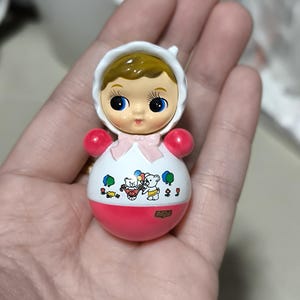 Vintage japanese little big eye baby toys Royal kawaii showa Roly Poly Japan miniatures