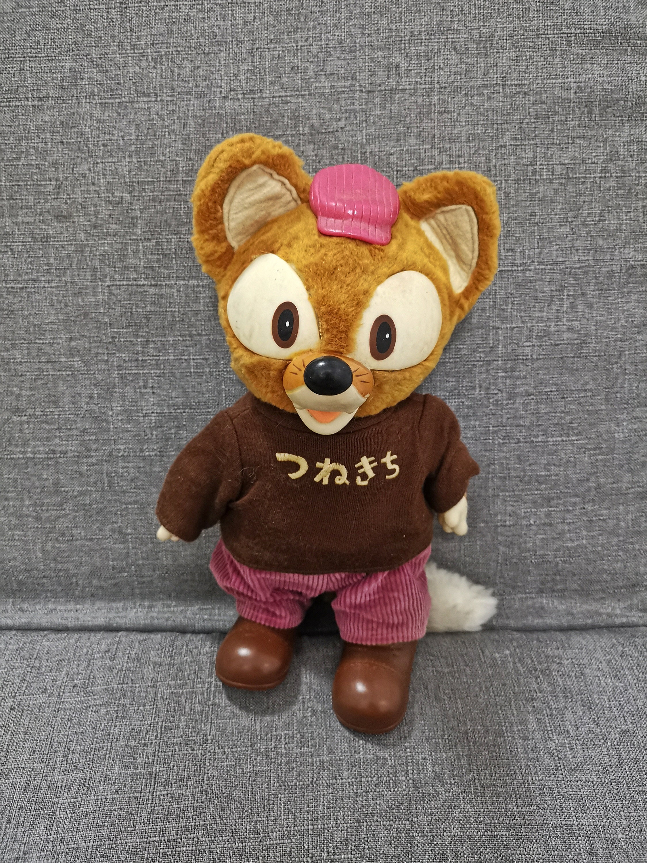 Vintage stuffed animal rubber face fox NHK tokyo yoshidoku japan doll