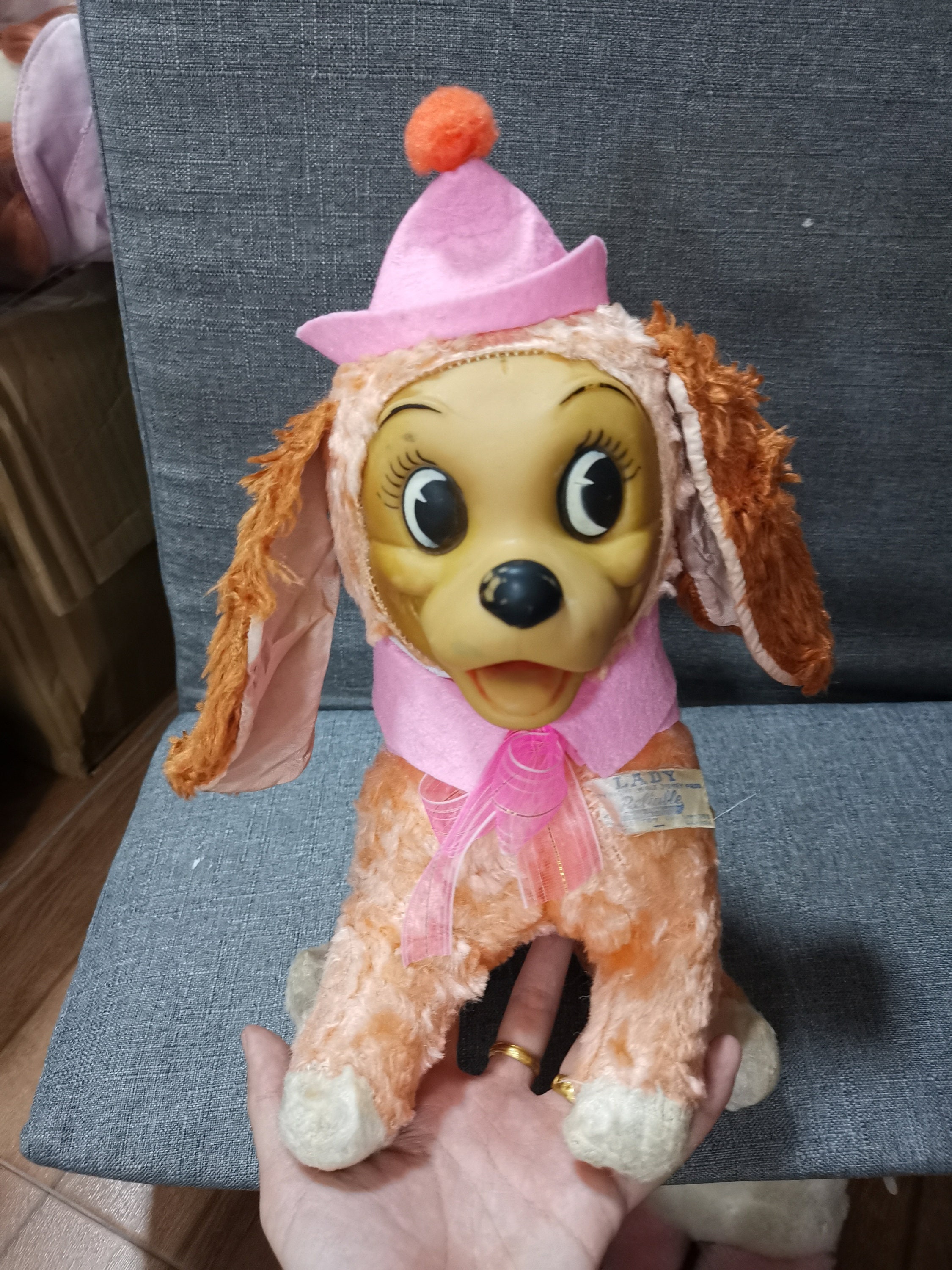 Vintage Rubber Face Stuffed Animal Lady Dog Candada Rare