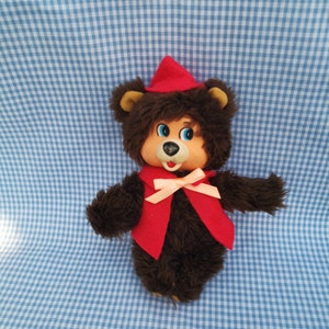 vintage rubber face stuffed little bear doll 6&quot;