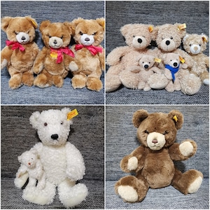vintage stuffed animal Steiff Teddy Bear white bear brown bear Mohair Germany toys plush