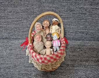 miniature antique bisque doll bay girl and boy japanese toys