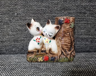 その他 SET OF VINTAGE CERAMIC BIG EYE KITTY CAT SET OF VINTAGE CERAMIC BIG EYE KITTY CAT