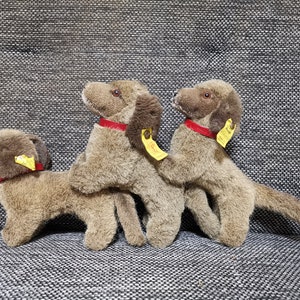 vintage stuffed puppy animal Steiff Dachshund Waldi Long Mohair dog germany lot