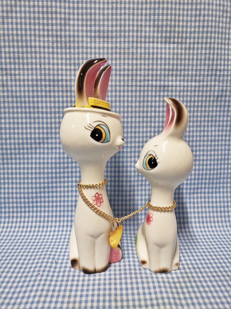 Kitsch Shiny Rabbit Vintage Japanese Ceramic Kitsch Kawaii Big Eye Bunny Rabbit Lover ...