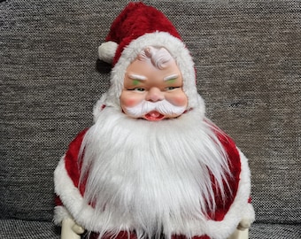 vintage vintage stuffed rubber face Christmas Santa Claus doll plush