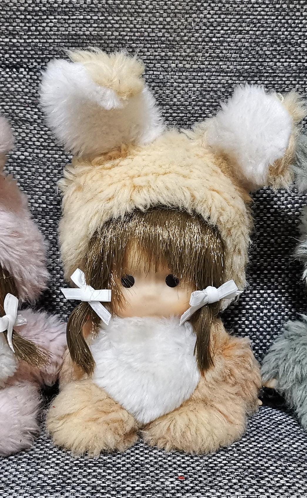 Vintage Cute Japanese Little Bunny Baby Monchhichi Stuffed Rubber