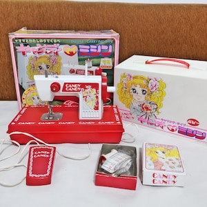 vintage japanese toys kawaii showa popy candy candy sewing machine  cartoon collection japan in box