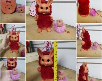 Vintage Japanese Animal Toys Rubber Kitsch Kawaii Bunny and