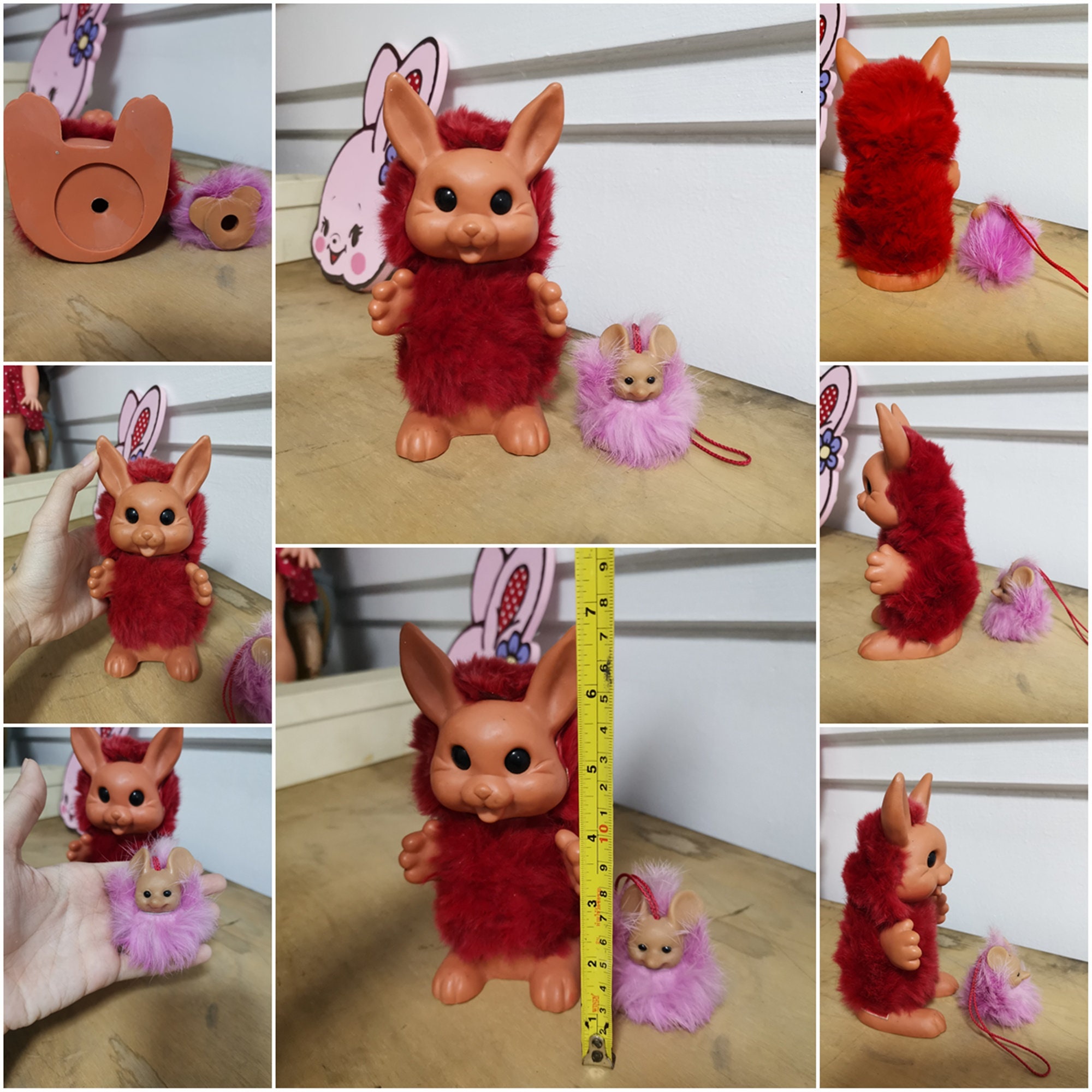 Vintage japanese animal toys rubber kitsch kawaii bunny and