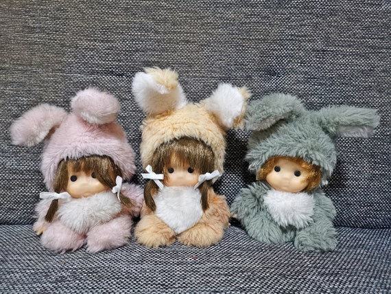Vintage Cute Japanese Little Bunny Baby Monchhichi Stuffed Rubber