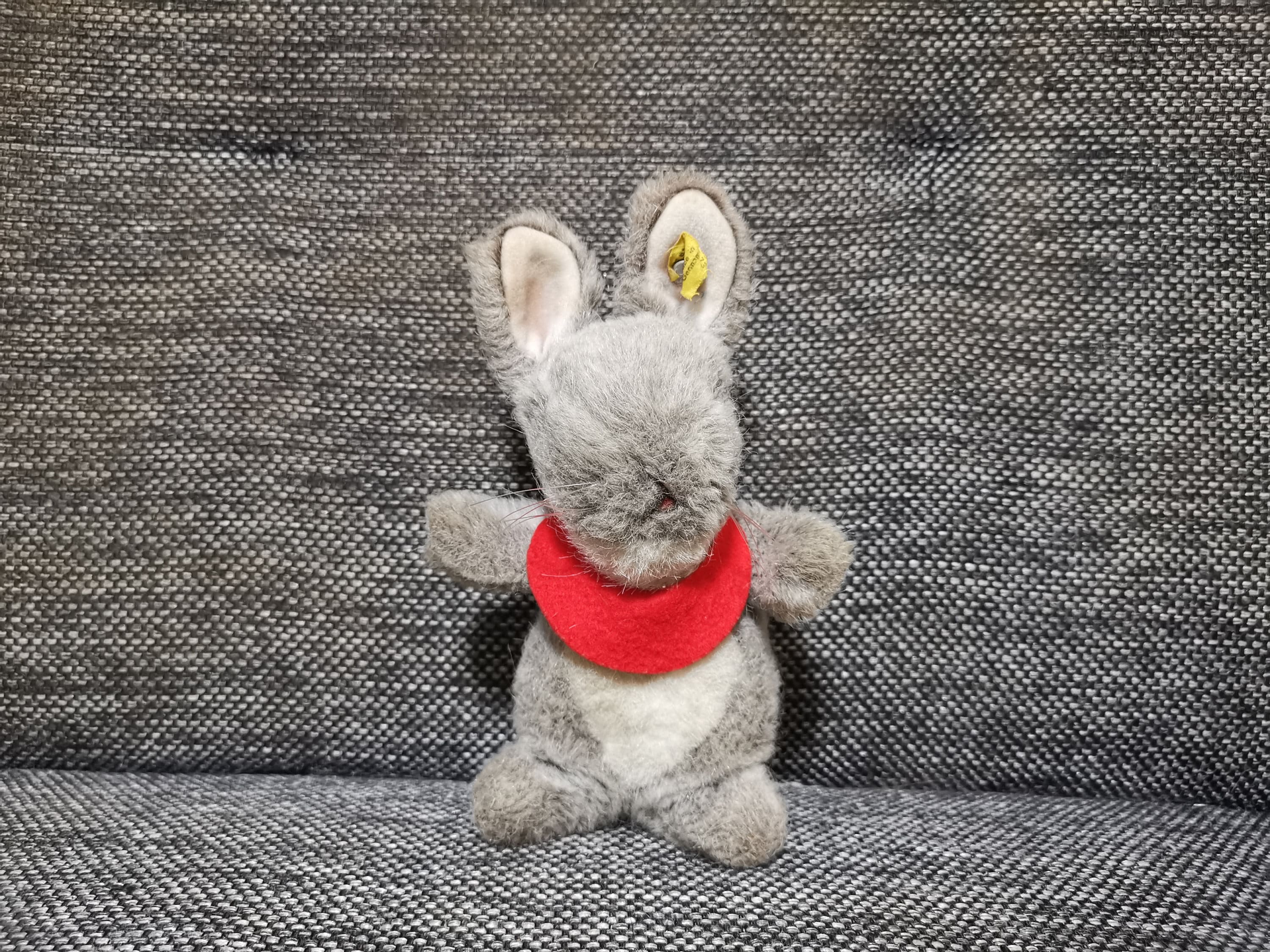 vintage steiff gray littel bunny rabbit mohair germany plush doll