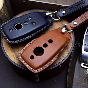 Leather Car Key Fob Cover: Mercedes Benz E/C/GLC Class Key Case