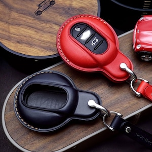 Buttero Leather Key Fob Cover for MINI Cooper: Handmade Car Key Case