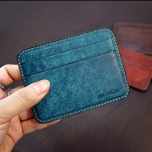 Hand Stitched Leather Wallet, Card Case, Slim Wallet, Card Holder, Minimalist Wallet, Pocket Wallet, Money Clip Wallet, Gift