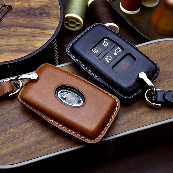 Land Rover Range Rover key chain, Leather Car Key Fob cover, Remote Key Case, Car Key Case, Smart Key Leather Case