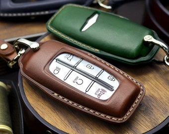 Genesis G80, GV80, G70, GV70 GV60 smart key cover, Genesis Key Fob, HYUNDAI smartkey case, Leather Car Key Fob cover, Key Fob Case