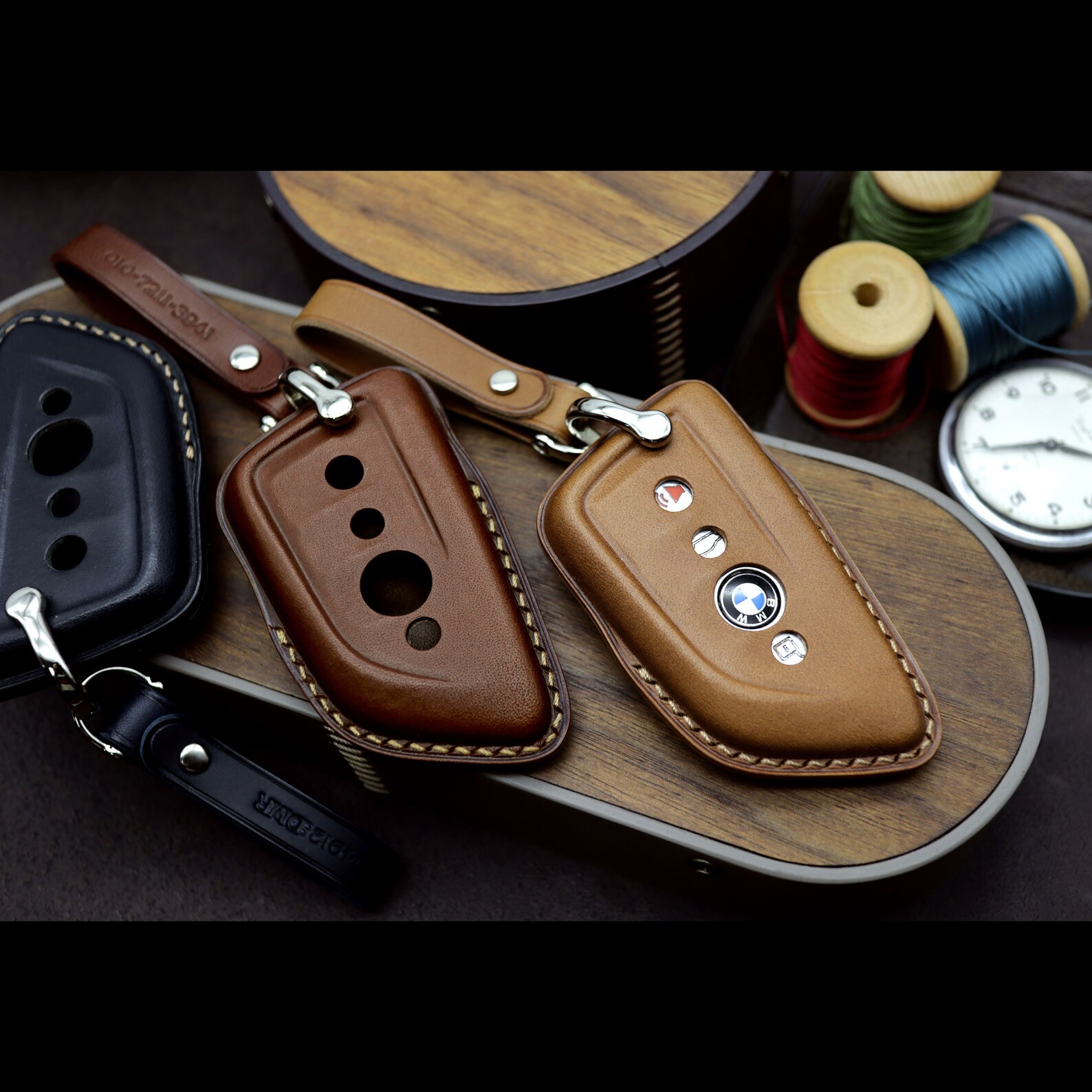 BMW Key Chain Leather Car Key Fob Cover Remote Key Case Car Etsy