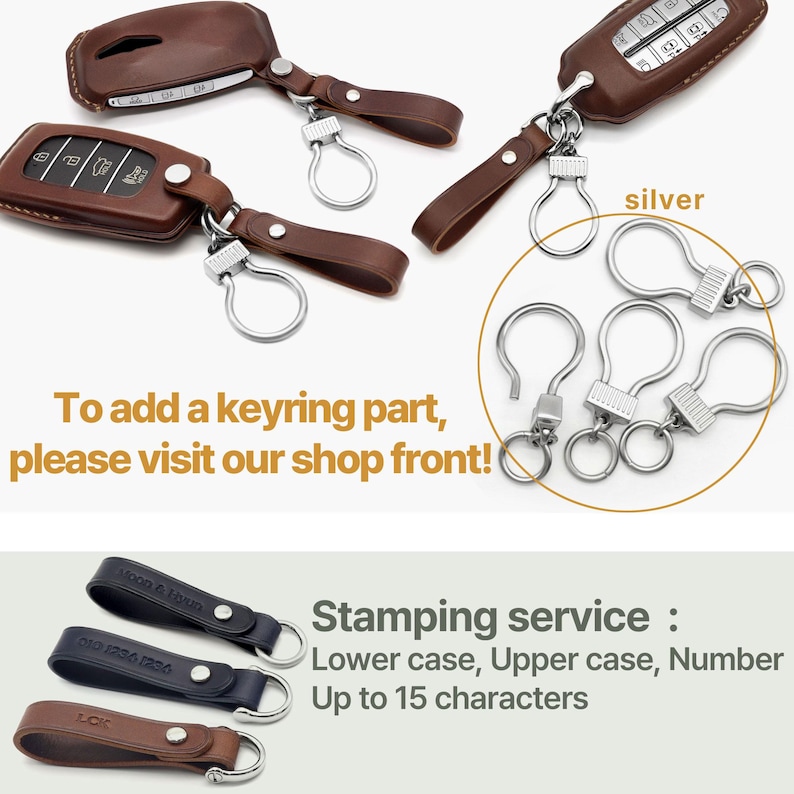 Leather Key Fob Cover: Genesis, Hyundai Smart Key Case image 10