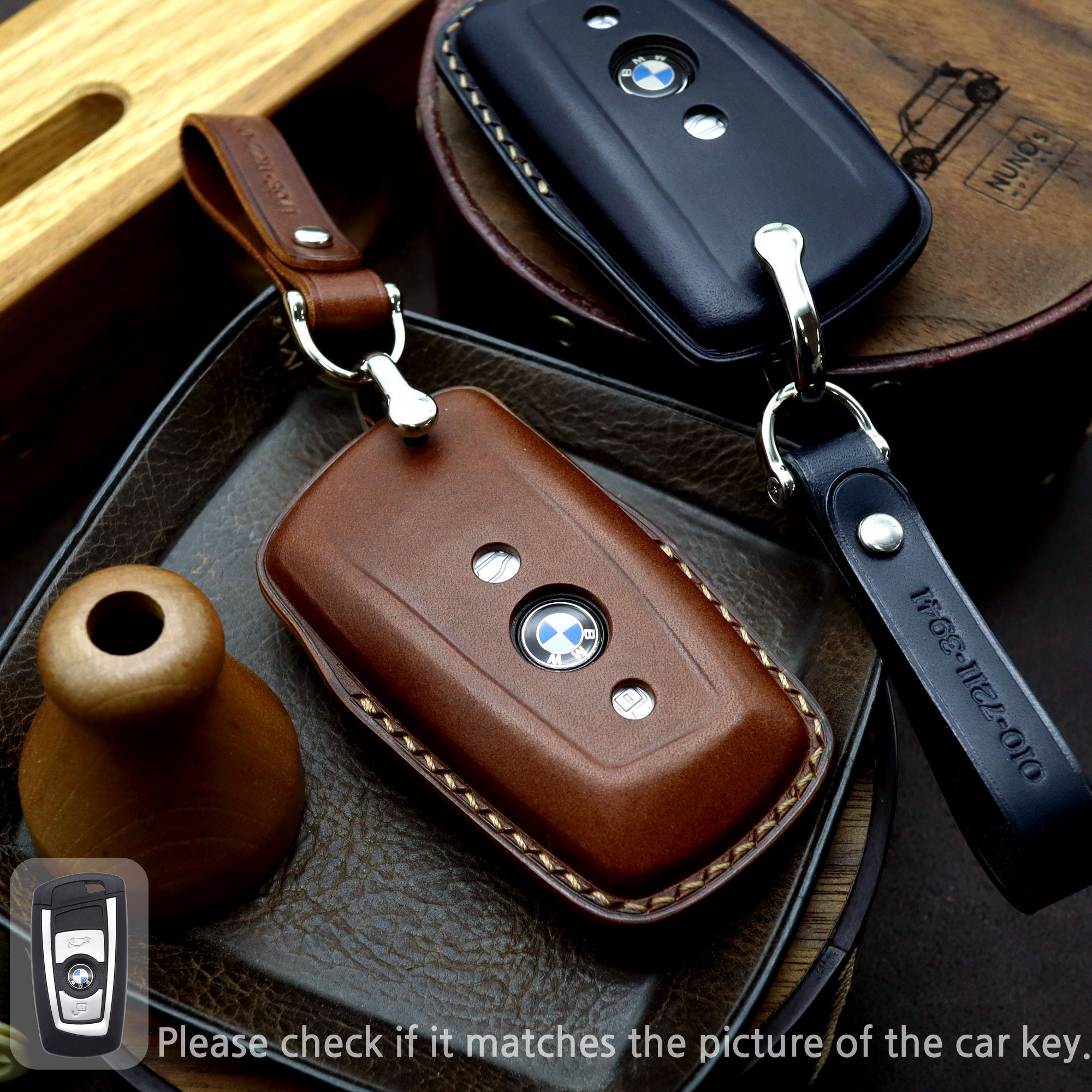 BMW key chain Leather Car Key Fob cover Remote Key Case Car Etsy