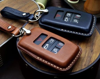 Land Rover Range Rover key chain, Leather Car Key Fob cover, Remote Key Case, Car Key Case, Smart Key Leather Case
