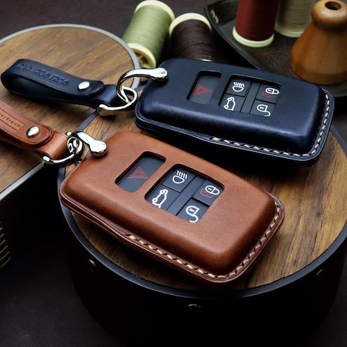 Portachiavi In Pelle Per Land Rover - Custodia Per Telecomando 5 Pulsanti, Con Catena, Colori Vari