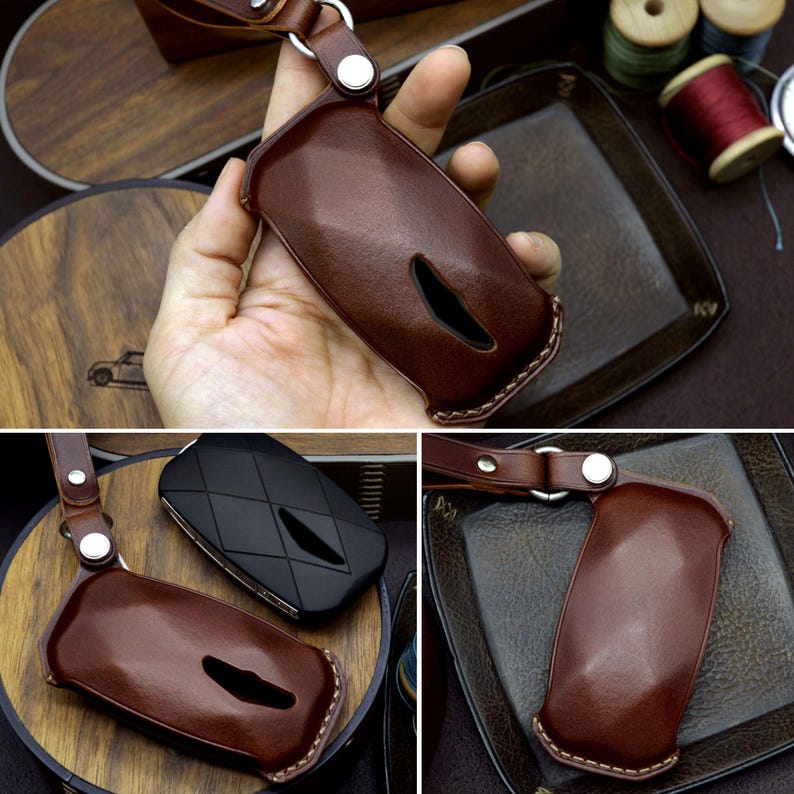 Leather Key Fob Cover: Genesis, Hyundai Smart Key Case image 8