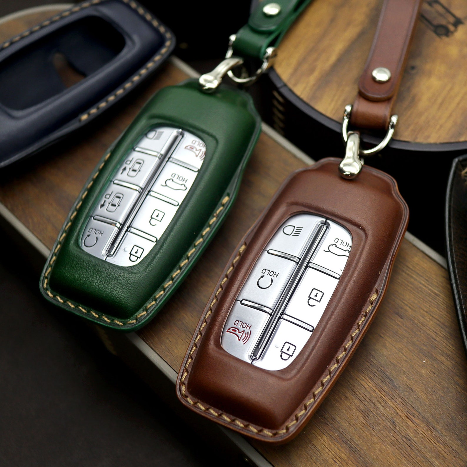 Genesis Key Fob Hyundai key chain Leather Car Key Fob Etsy