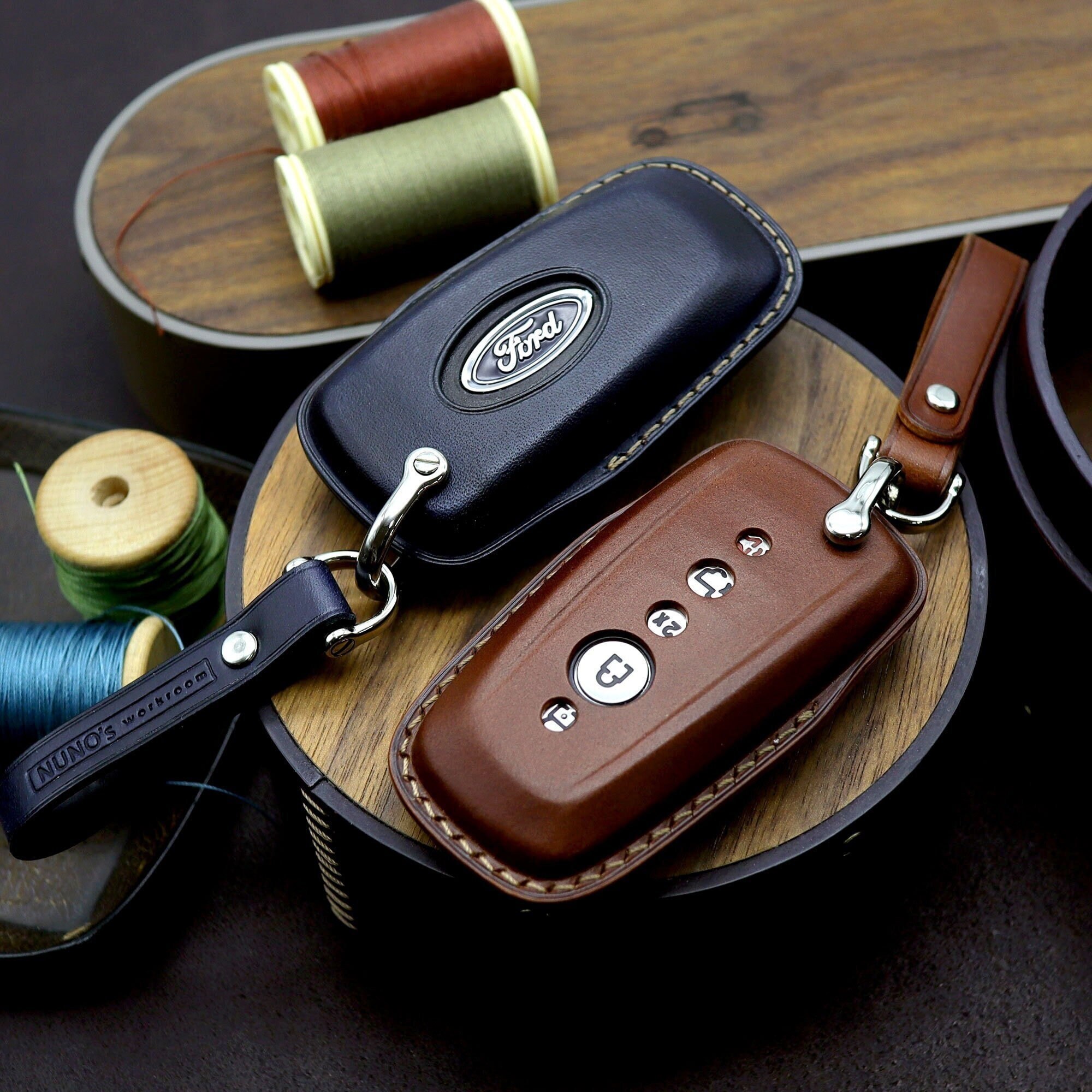 Leather key fob cover case fit for Ford F1 remote key - Car key cover, €  19,95