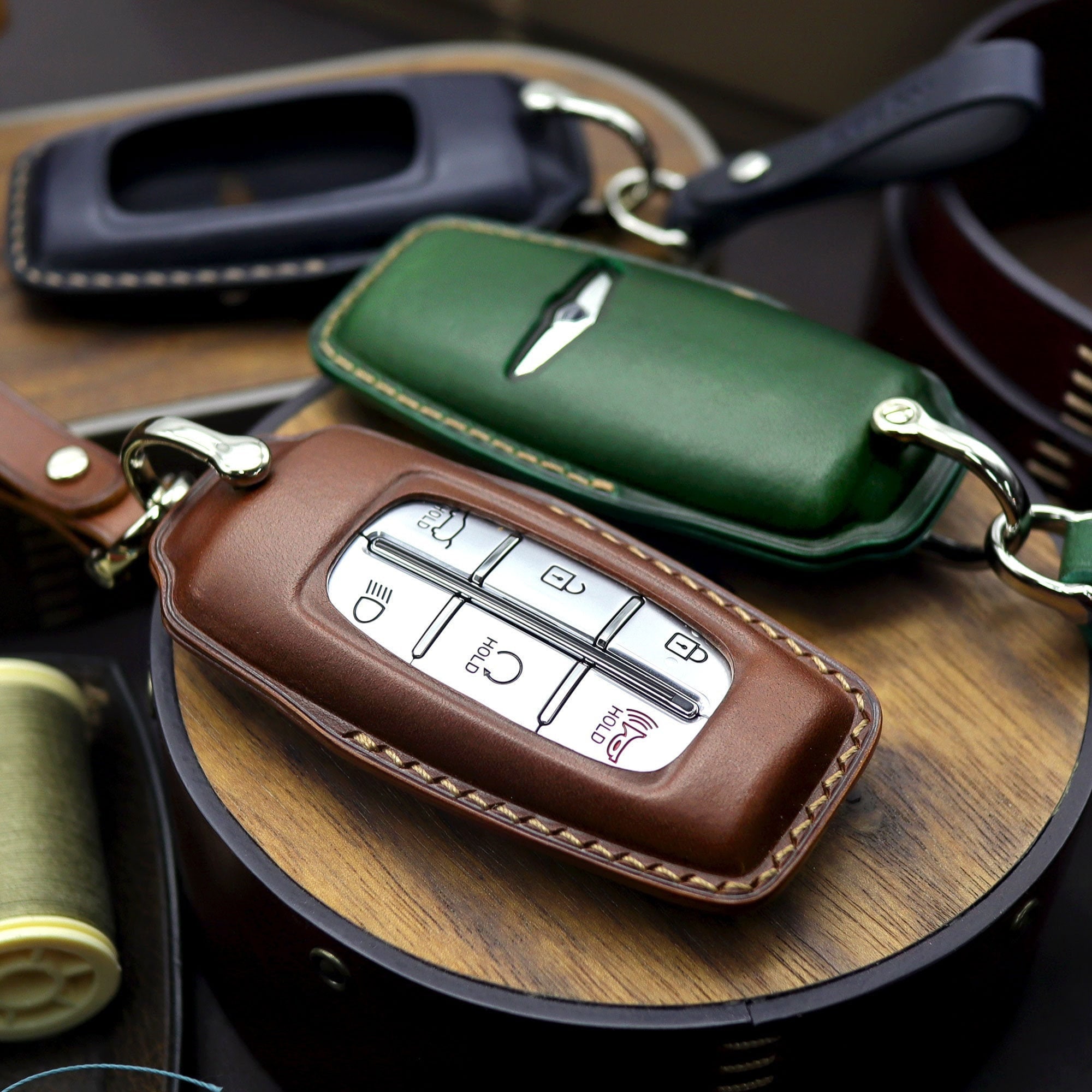 4 Bottons Soft Tpu Car Key Case Fob Cover Shell Keychain Supplies for  HYUNDAI Genesis G70 G80 EQ900 G90 Smart Remote Key Bag