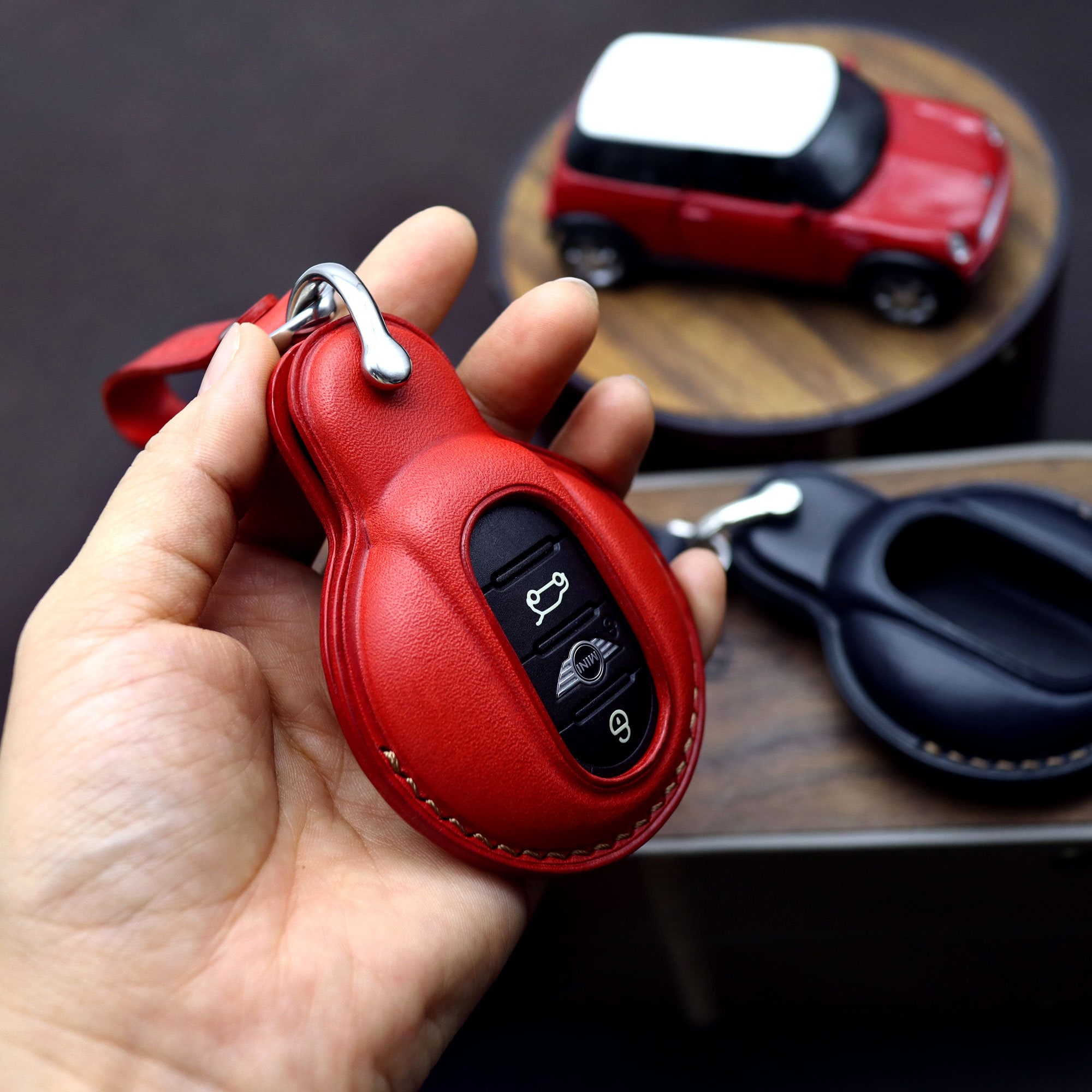 Mini Cooper Key Chain Leather Car Key Fob Cover Remote Key Etsy
