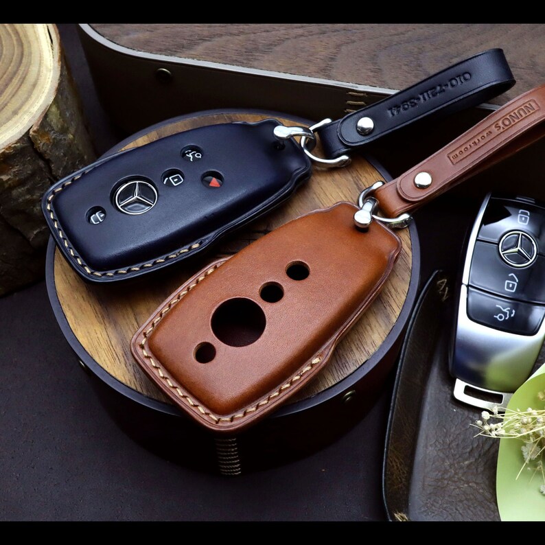 Mercedes Benz Key Chain Leather Car Key Fob Cover Car Key Etsy