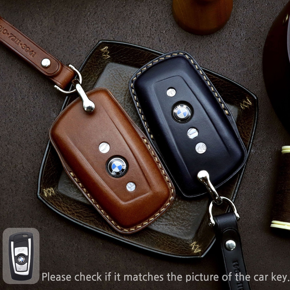 BMW key chain Leather Car Key Fob cover Remote Key Case Car | Etsy