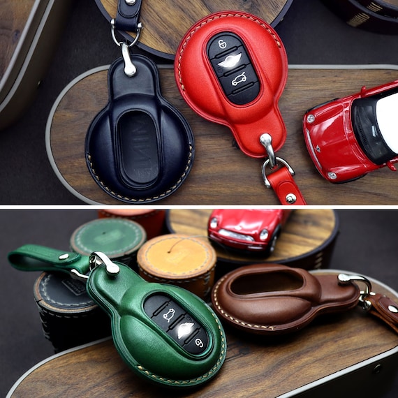 Mini Cooper Schlüsselanhänger, Leder Autoschlüssel Fob Abdeckung