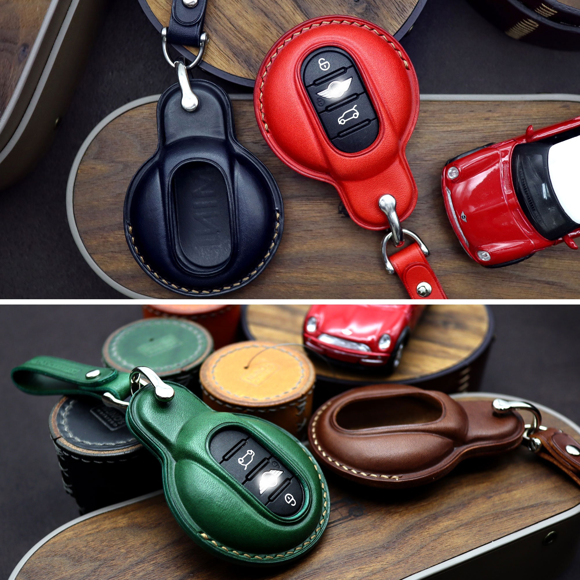 Mini Cooper Schlüsselanhänger, Leder Autoschlüssel Fob