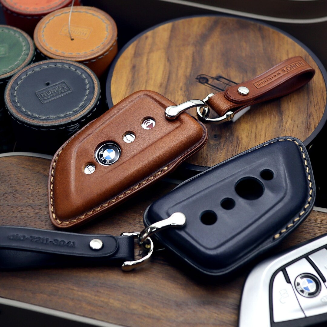 BMW Key Chain Leather Car Key Fob Cover Remote Key Case Car Etsy
