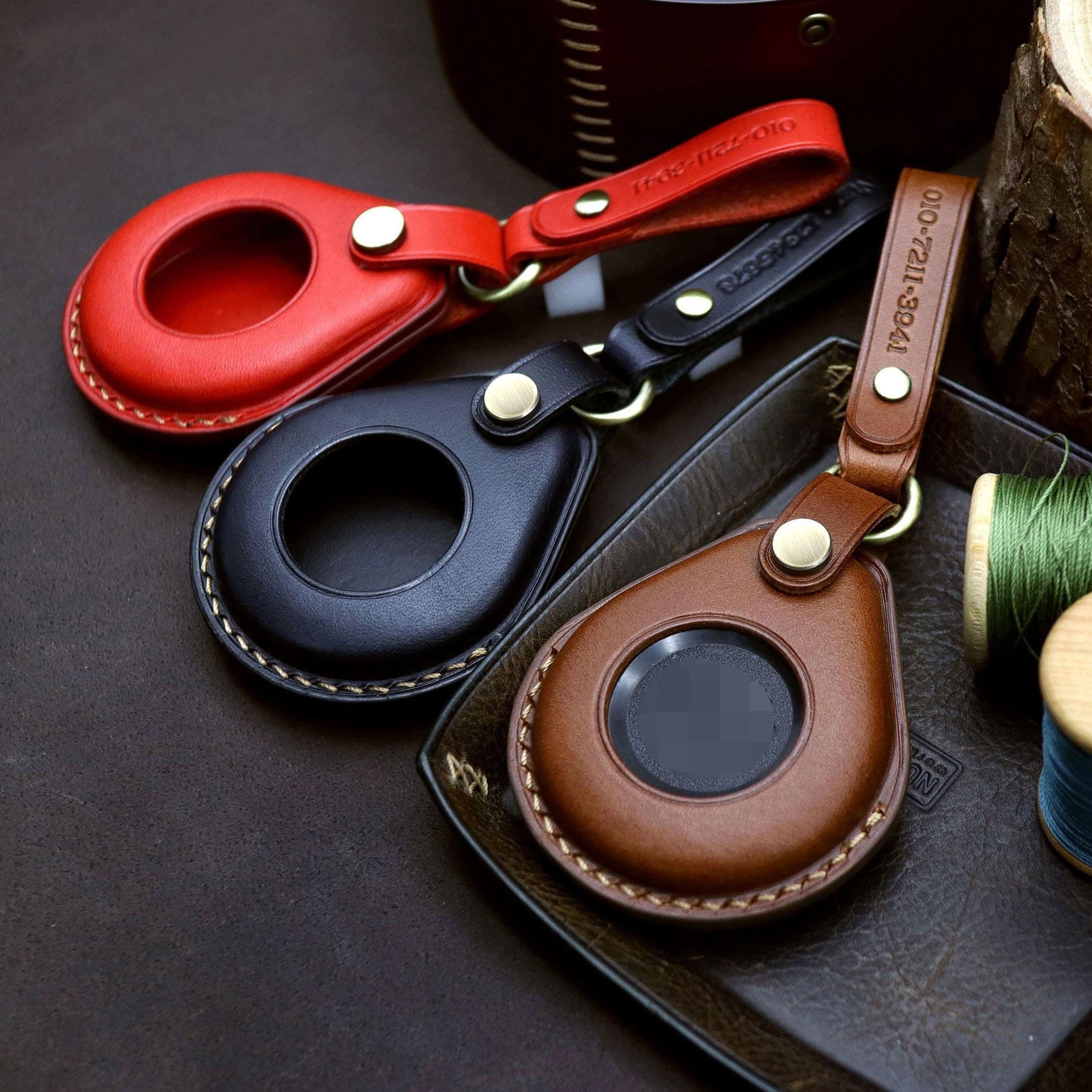 Hand Stitched Leather Harley Key Fob Cover - Vegetable Tanned