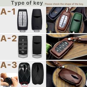 Leather Key Fob Cover: Genesis, Hyundai Smart Key Case image 2