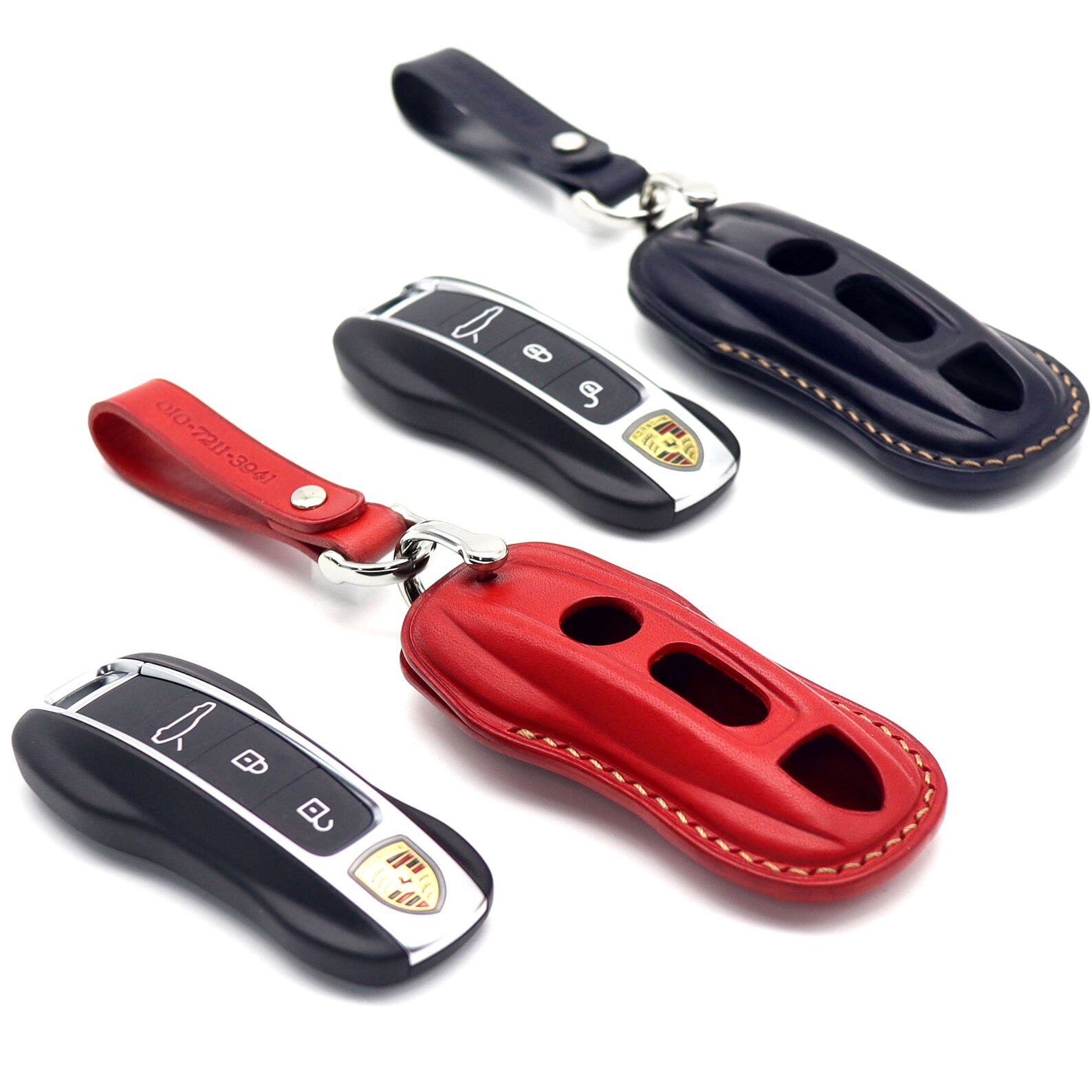 PORSCHE Key Chain Leather Car Key Fob Cover Remote Key Case Etsy UK