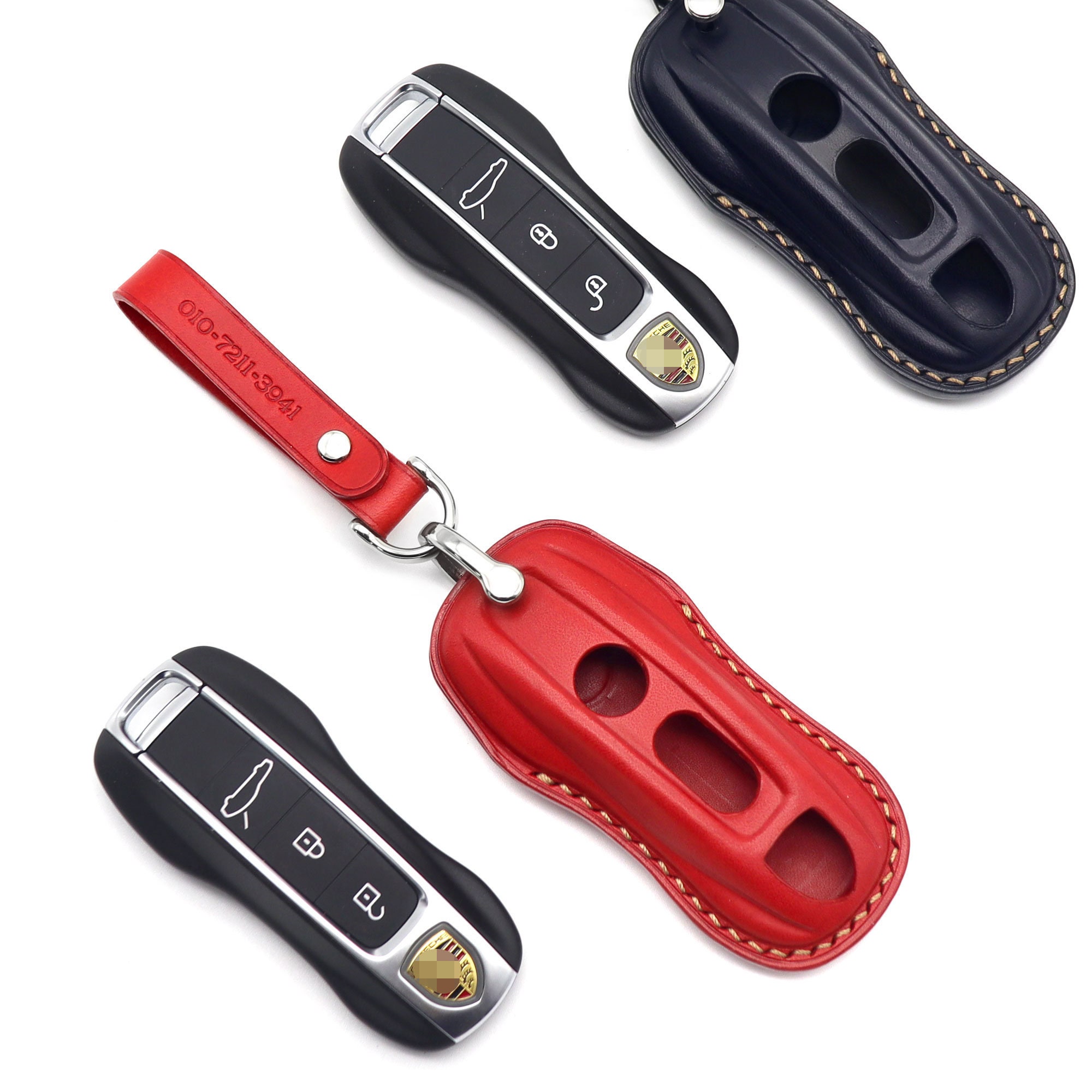 Porsche leather sale key case