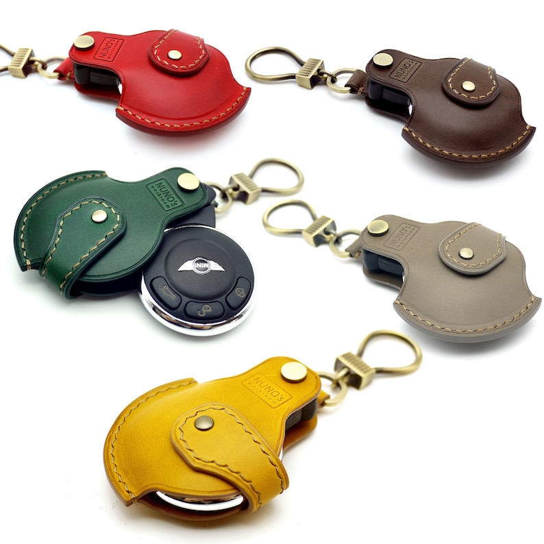 Mini Cooper Key Chain Leather Car Key Fob Cover Mini Cooper Etsy