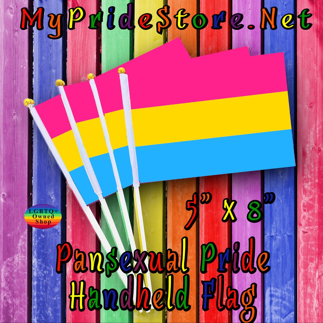 Pansexual Pride Hand Held Pan Pride Flag Etsy