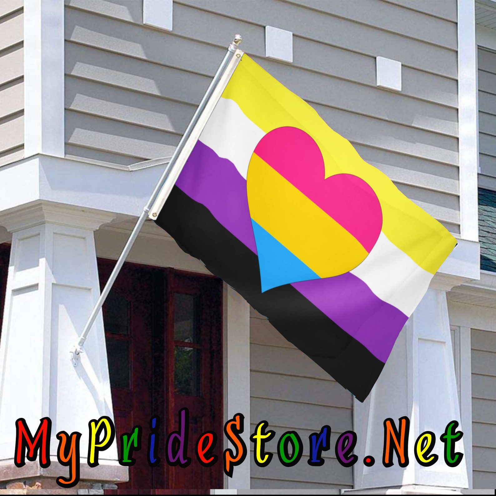 Non Binary Pansexual Flag Unique LGBTQIA Flag Etsy