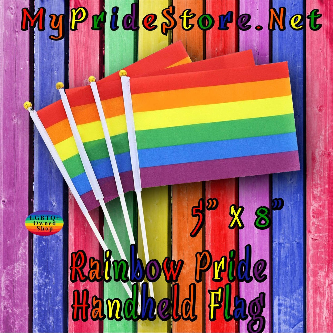 Handheld Pride Flag Rainbow Pride Flag Etsy