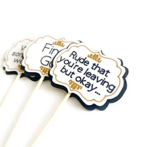 Cupcake Toppers Farewell Set of 12 Fine Go Saying Goodbye Moving Away ...