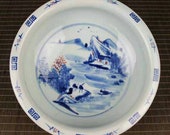 Chinese antique Qing dynasty Kangxi style kiln change red glaze blue and white porcelain pot,brushwasher,Ornament,ceramic vintage collection